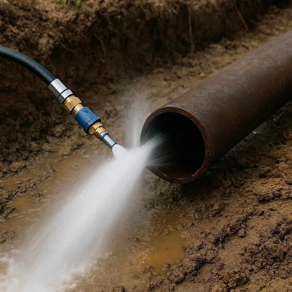 Гидродинамическая прочистка водопроводных труб в Черноголовке