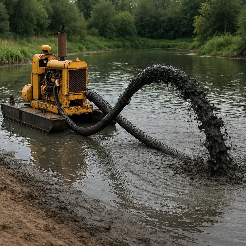 Очистка прудов и водоемов от ила в Черноголовке
