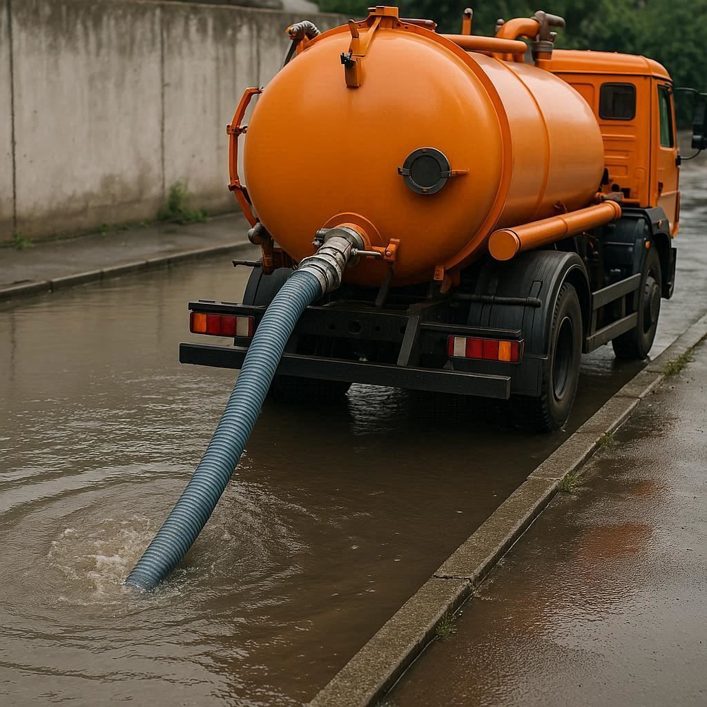 Откачка воды в Черноголовке